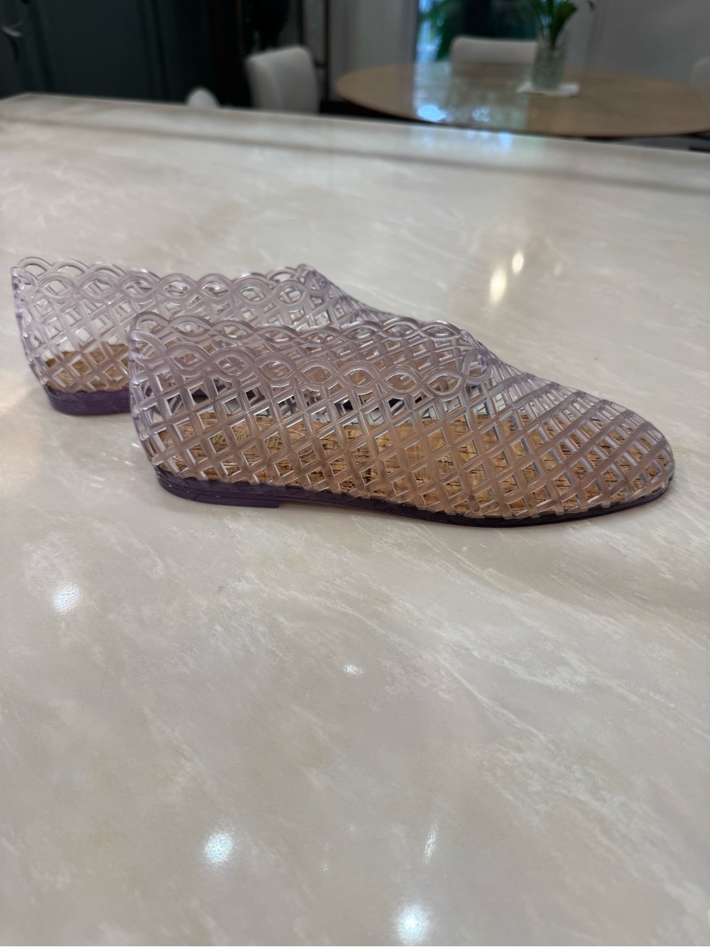 Women’s Clear Lattice Slip-On jelly Flats